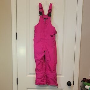 Snow Overalls Girl 6X Pink Zip Adjustable Straps CHEROKEE